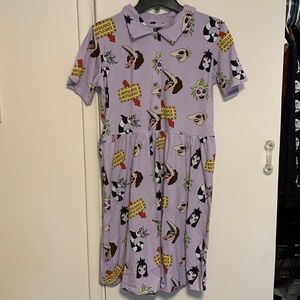 Cakeworthy Beetlejuice Character Print Fit & Flare Dress - Medium